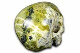 Realistic, Polished Yellow Turquoise Jasper Skull - Magnetic #382137-4